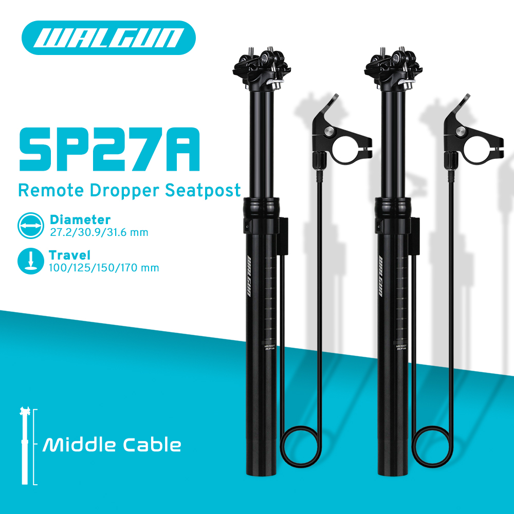 Dropper Post Remote - หลักอานจักรยานแบบปรับระดับได้ SP27A สำหรับจักรยานเสือภูเขา ขนาด 27.2/30.9/31.6 มม.