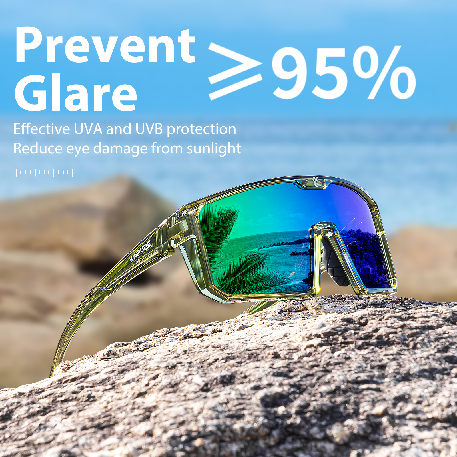 Mountain Biking Glasses - แว่นตากันแดดโพลาไรซ์ Kapvoe สำหรับผู้ชายและผู้หญิง เหมาะสำหรับกิจกรรมกลางแจ้ง ขับรถ ขี่จักรยาน