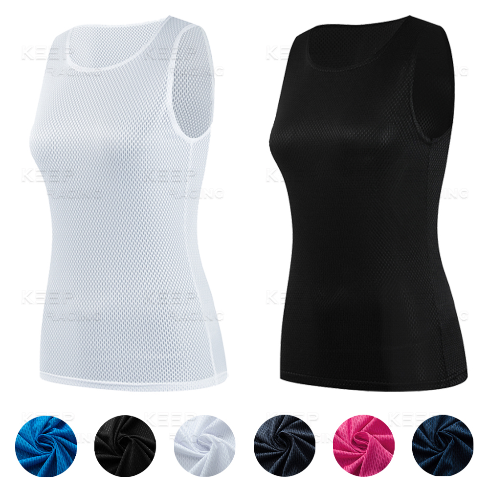 Mountain Biking Vest - ผู้หญิงขี่จักรยานฐานชั้นที่มีสีสันขี่จักรยาน JERSEY Blue Quick DRY เสื้อกั๊ก