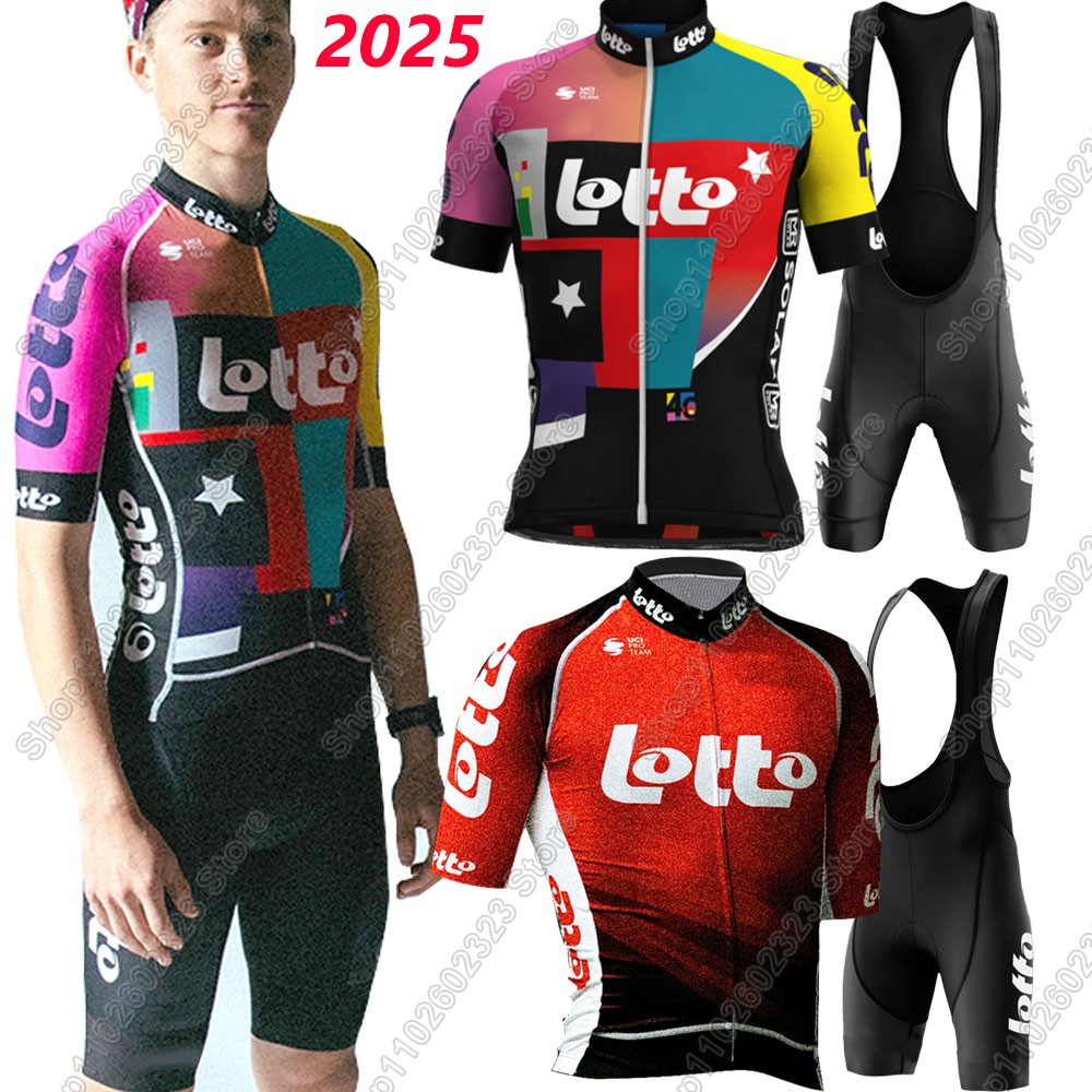Mountain Biking Uniform - ทีมล็อตโต้2025ชุดขี่จักรยานJerseyฤดูร้อนเบลเยียมเสื้อผ้าผู้ชายชุดจักรยานเสื้อชุดจักรยานกางเกงขาสั้นMTBชุด