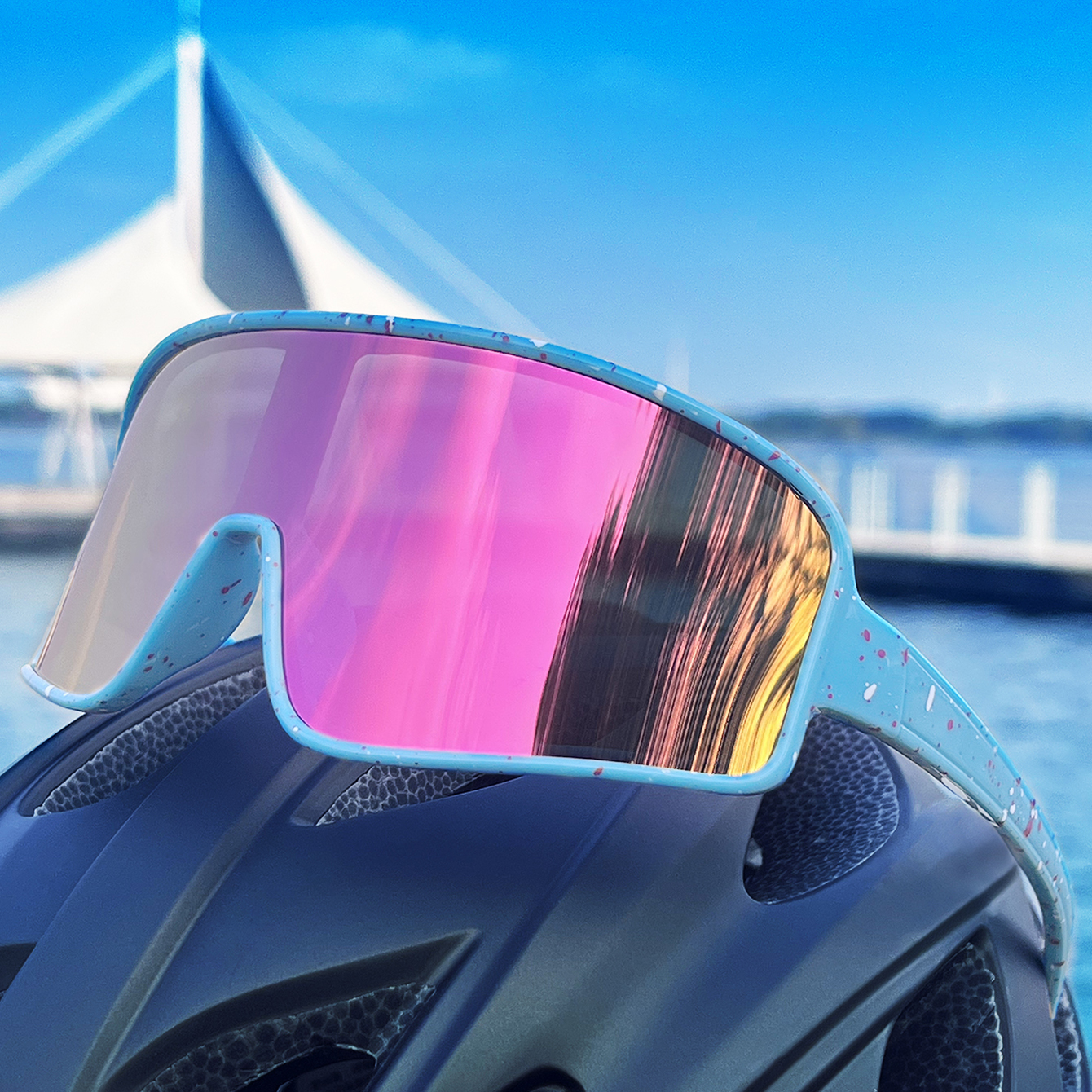 Mountain Biking Glasses - แว่นกันแดดลําลองกลางแจ้งเลนส์ขนาดใหญ่Windproofกีฬาจักรยานผู้ชายผู้หญิงขี่จักรยานขับรถตั้งแคมป์MtbจักรยานU Nisexแว่นตาUV400