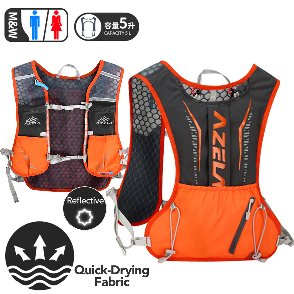 Mountain Biking Vest - NEWBOLER 5L กระเป๋าเป้สะพายหลังสำหรับวิ่งแบบเบาพิเศษ, กระเป๋ากีฬาแบบพกพาสำหรับการวิ่งมาราธอน, ปั่นจักรยาน, เดินป่า,