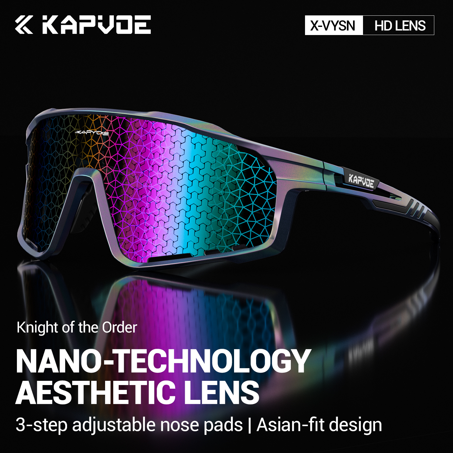 Mountain Biking Glasses - KAPVOE เลนส์นาโนขี่จักรยานแว่นตาแฟชั่นกีฬากลางแจ้งจักรยานแว่นกันแดดผู้ชาย MTB ขี่จักรยานแว่นกันแดดผู้หญิงจักรยานถนนแว่นตา