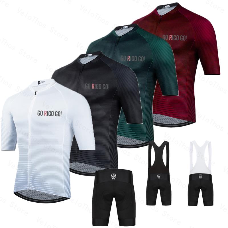 Mountain Biking Uniform - ชุดปั่นจักรยานโก ริโก โก เสื้อเจอร์ซีย์แขนสั้นและกางเกงขาสั้นแบบมีสายรัดสำหรับผู้ชาย รุ่นโปรเรซ ระบายอากาศได้ดี
