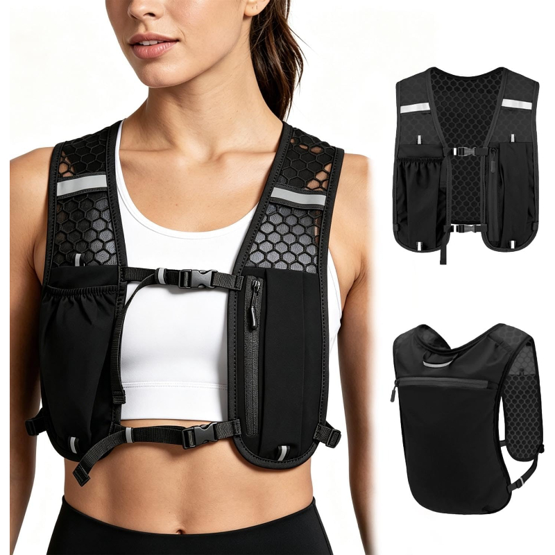Mountain Biking Vest - เสื้อกั๊กวิ่ง WOOJACK พร้อมช่องใส่ถุงน้ำ น้ำหนักเบา สำหรับผู้ชายและผู้หญิง เหมาะสำหรับปั่นจักรยาน