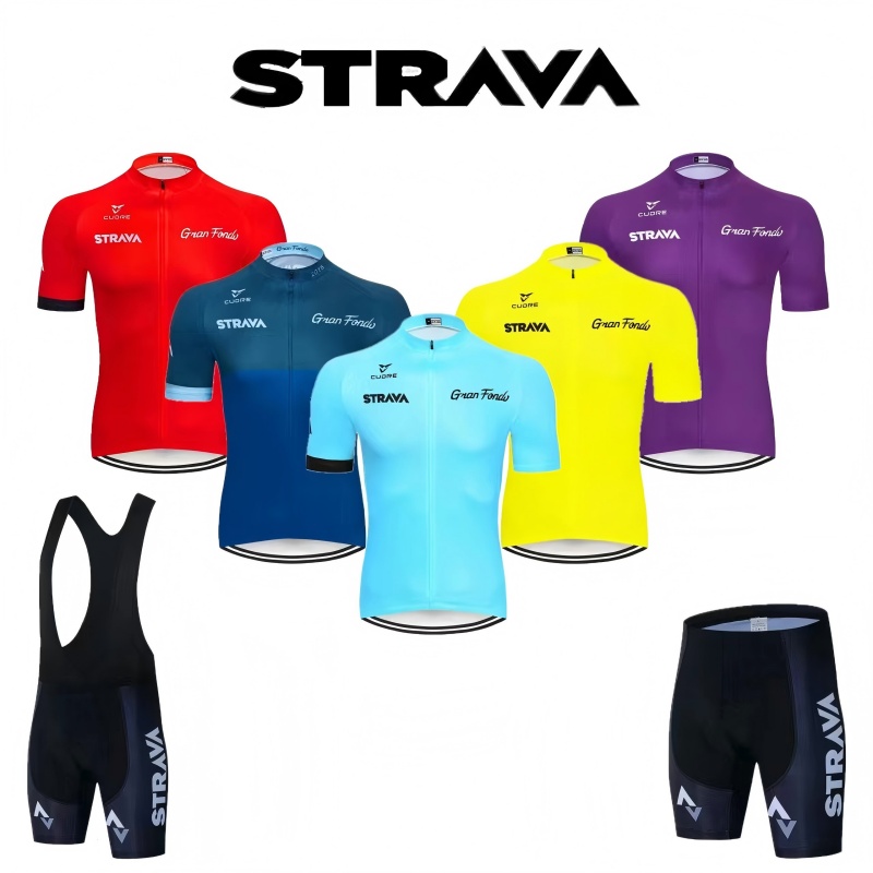Mountain Biking Uniform - STRAVA ชุดขี่จักรยานเสื้อผ้าขี่จักรยานสําหรับผู้ชายจัมเปอร์ขี่จักรยานผู้ชายกางเกงขาสั้นขี่จักรยานจักรยานเสือภูเขาจักรยานเสือหมอบขี่ Ruit