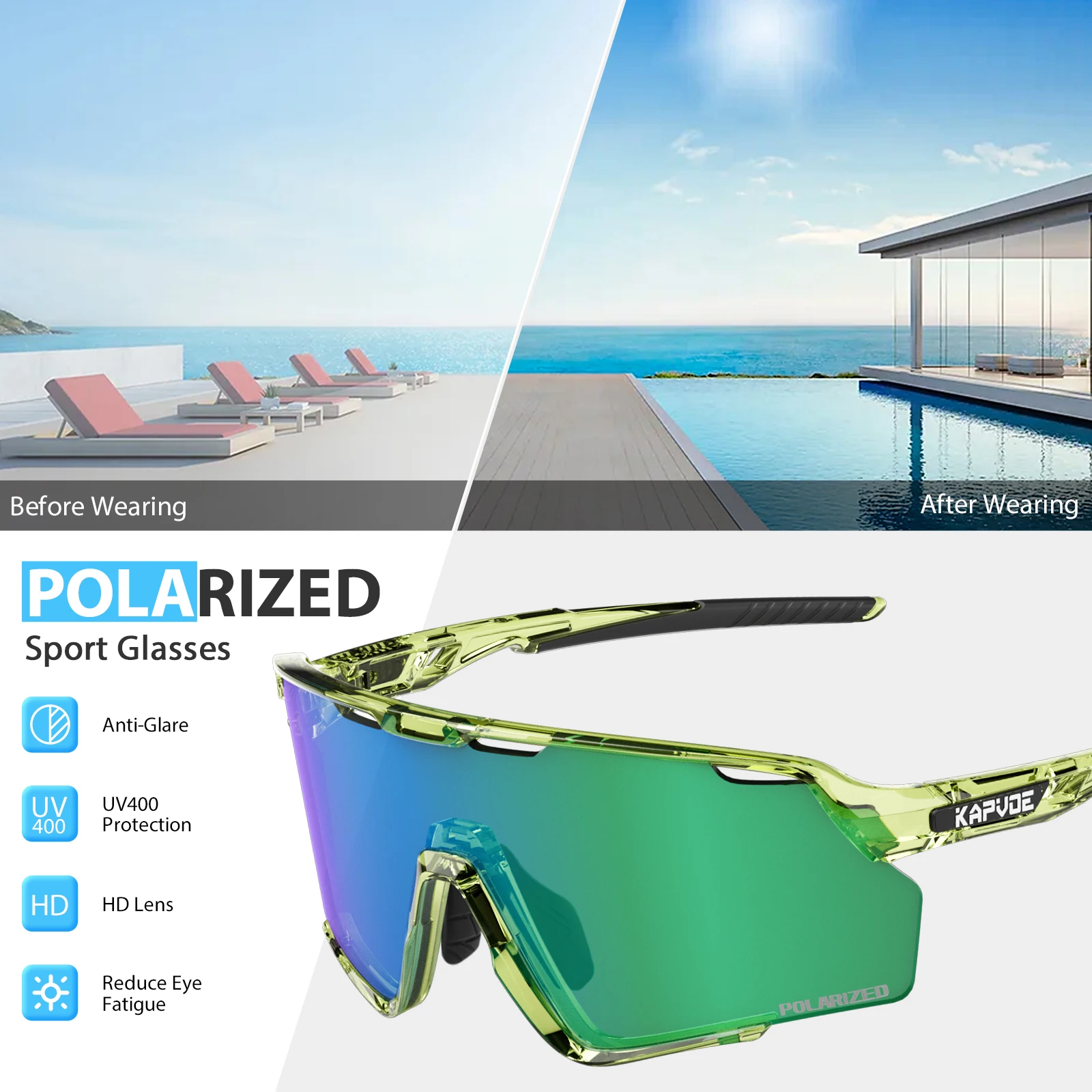 Kapvoe ใหม่กลางแจ้งจักรยานแว่น - Mountain Biking Glasses บทวิจารณ์และราคา