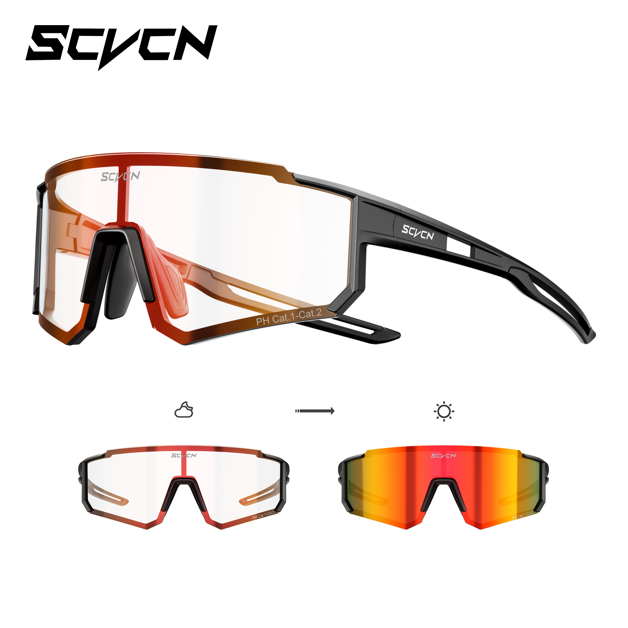 SCVCN ใหม่โฟโตโครมิกแว่นตากันแ - Mountain Biking Glasses บทวิจารณ์และราคา