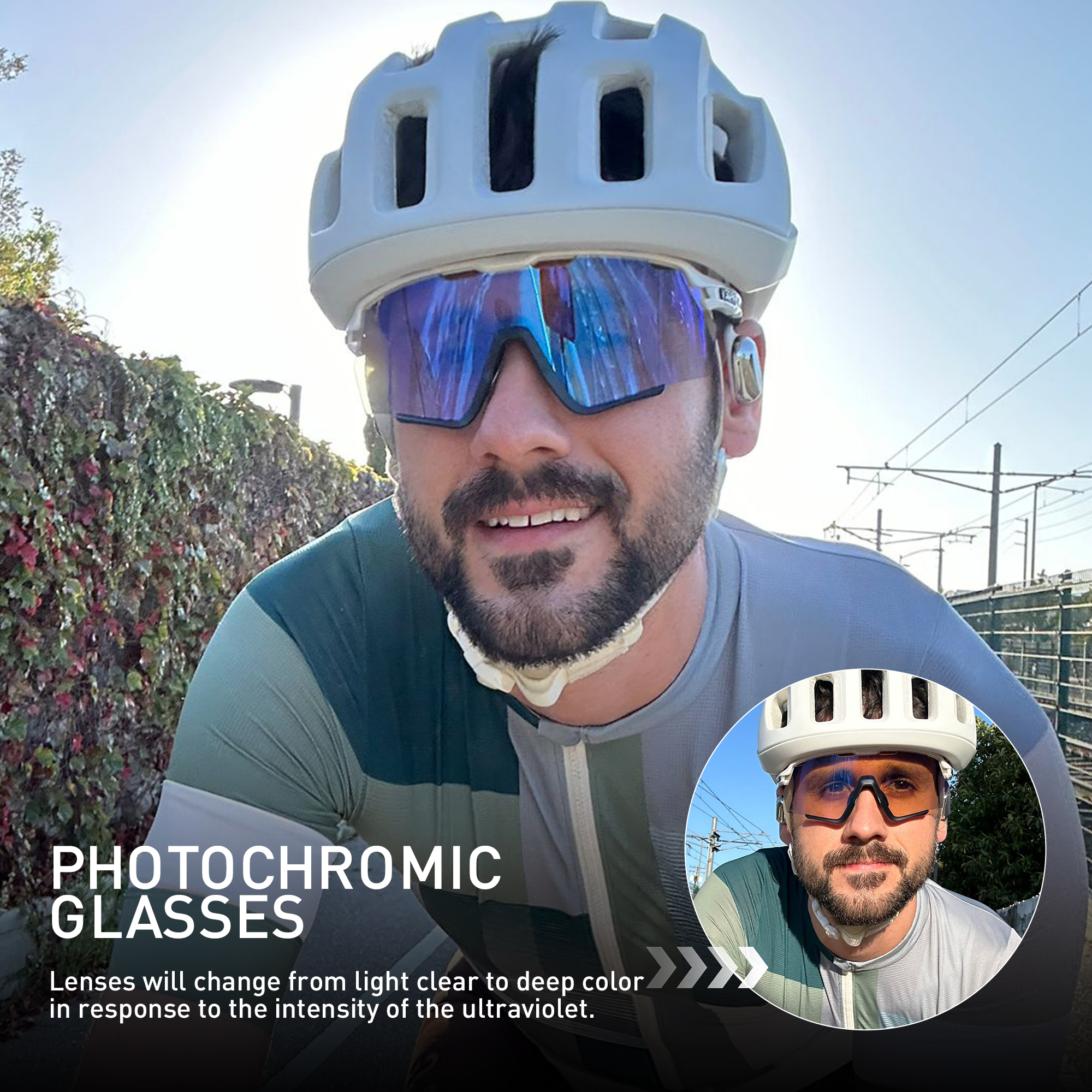 KAPOVE ใหม่ Photochromic กลางแ - Mountain Biking Glasses บทวิจารณ์และราคา