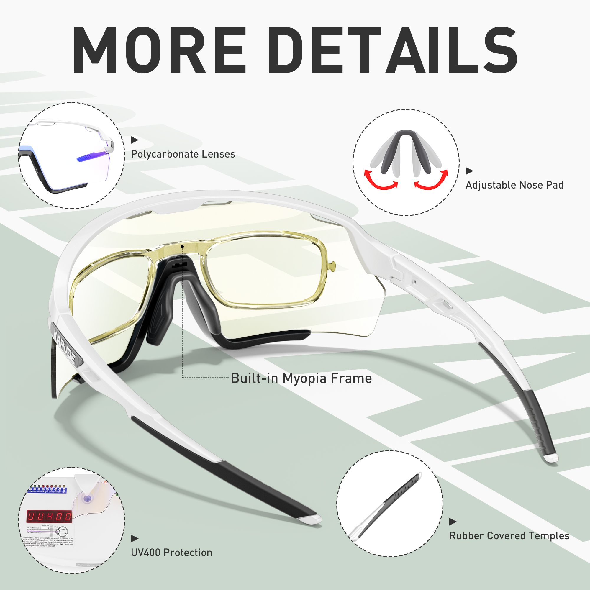 KAPOVE ใหม่ Photochromic กลางแ - Mountain Biking Glasses บทวิจารณ์และราคา
